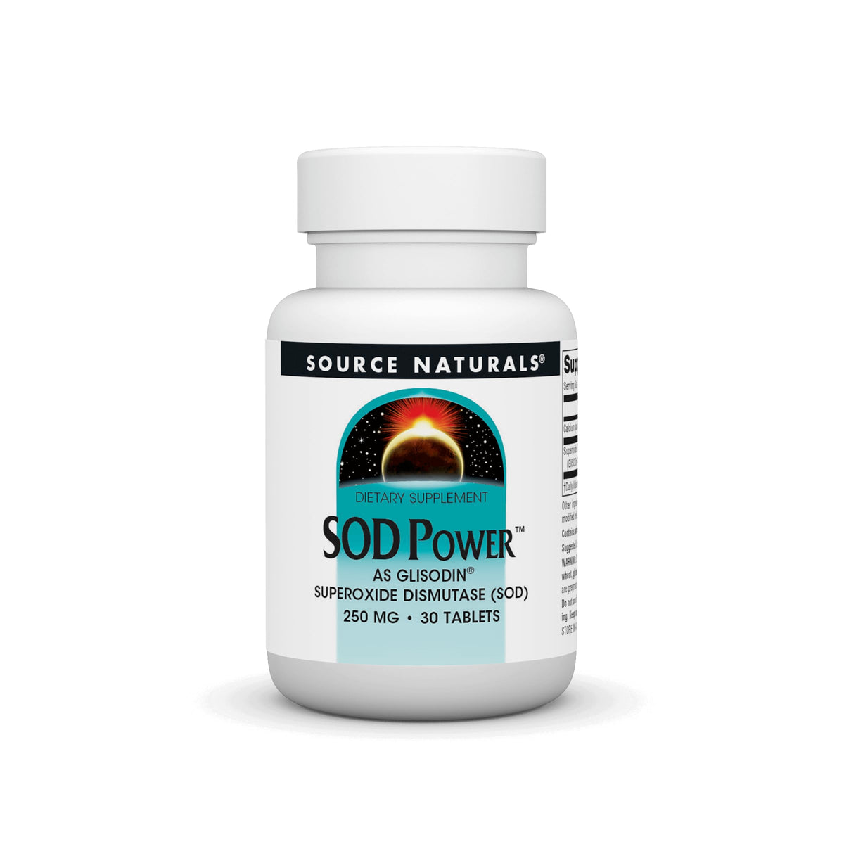 Bottle of Source Naturals SOD Power Glisodin 250mg 30 tablets