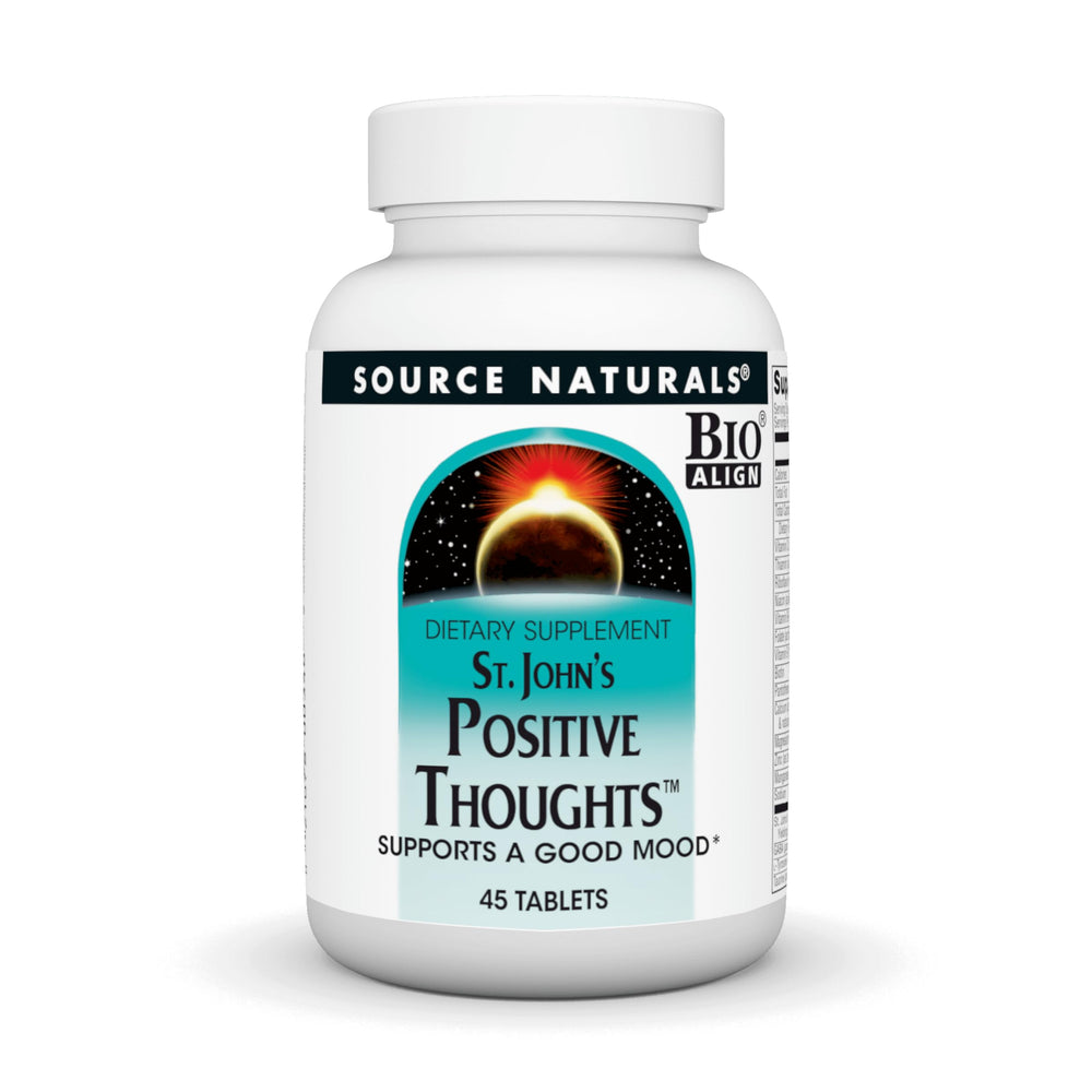 Bottle label for Source Naturals St. John's Positive Thoughts