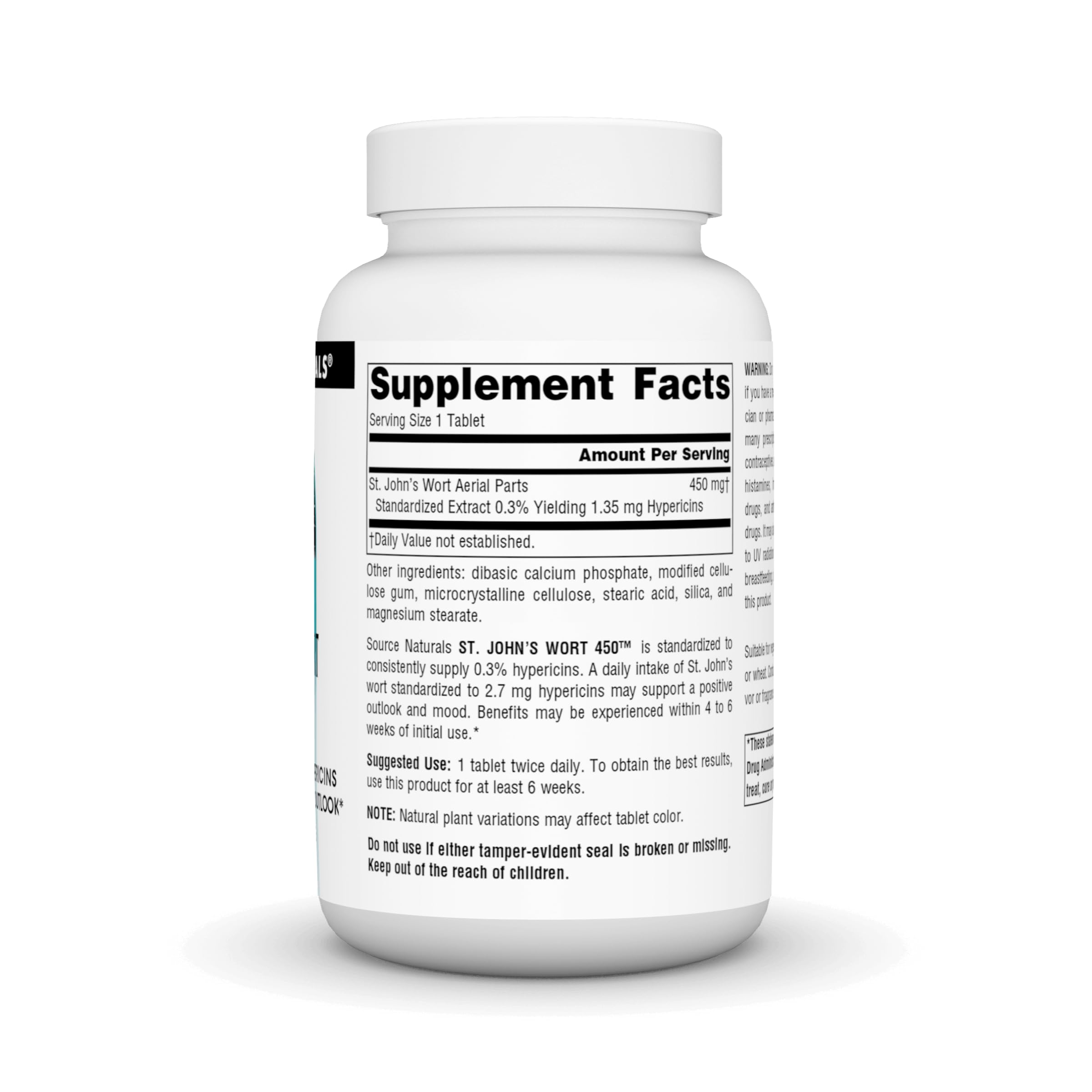 Bottle image showing 180 tablets of St. John's Wort
