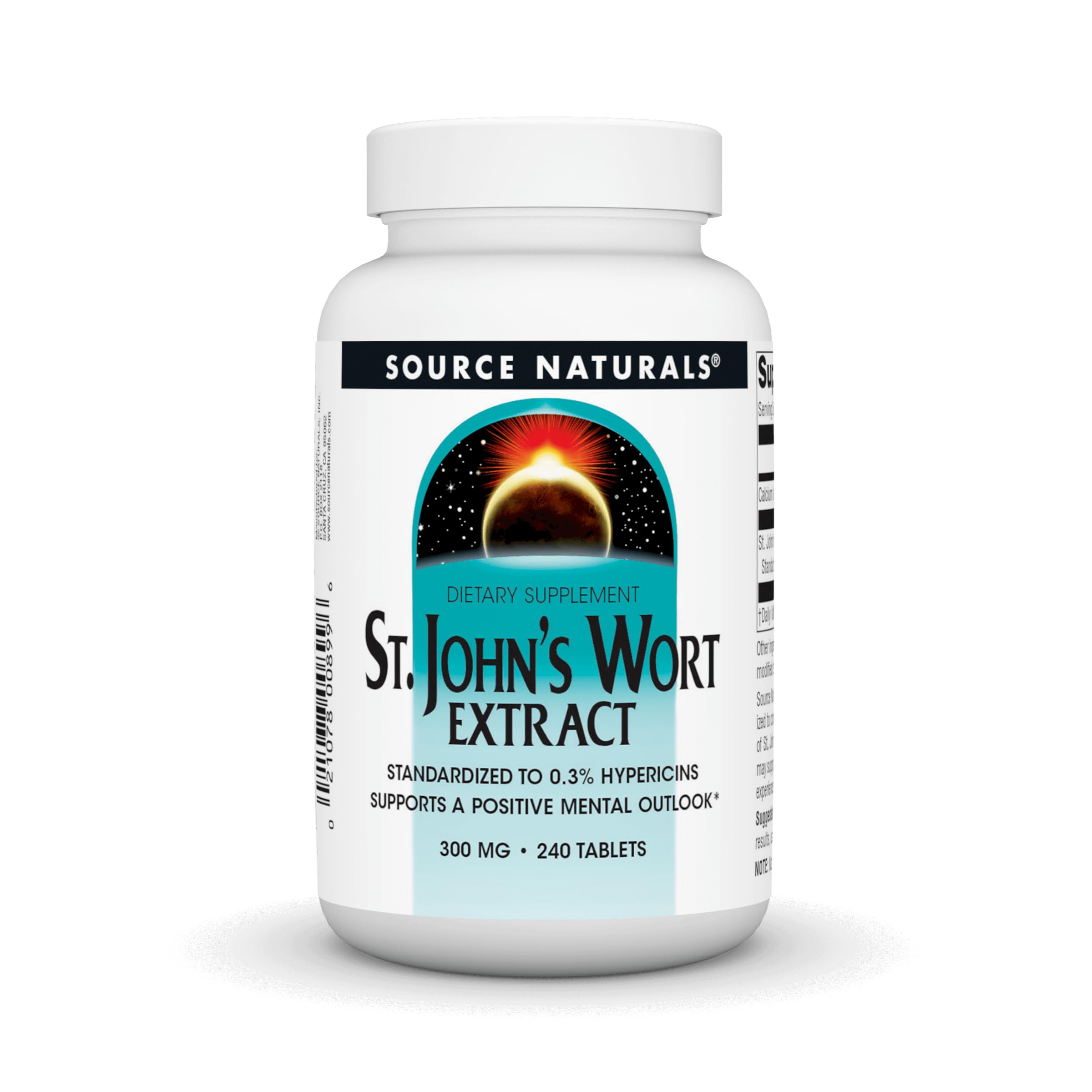 Bottle of Source Naturals St. John's Wort Extract 300 mg, 240 tablets