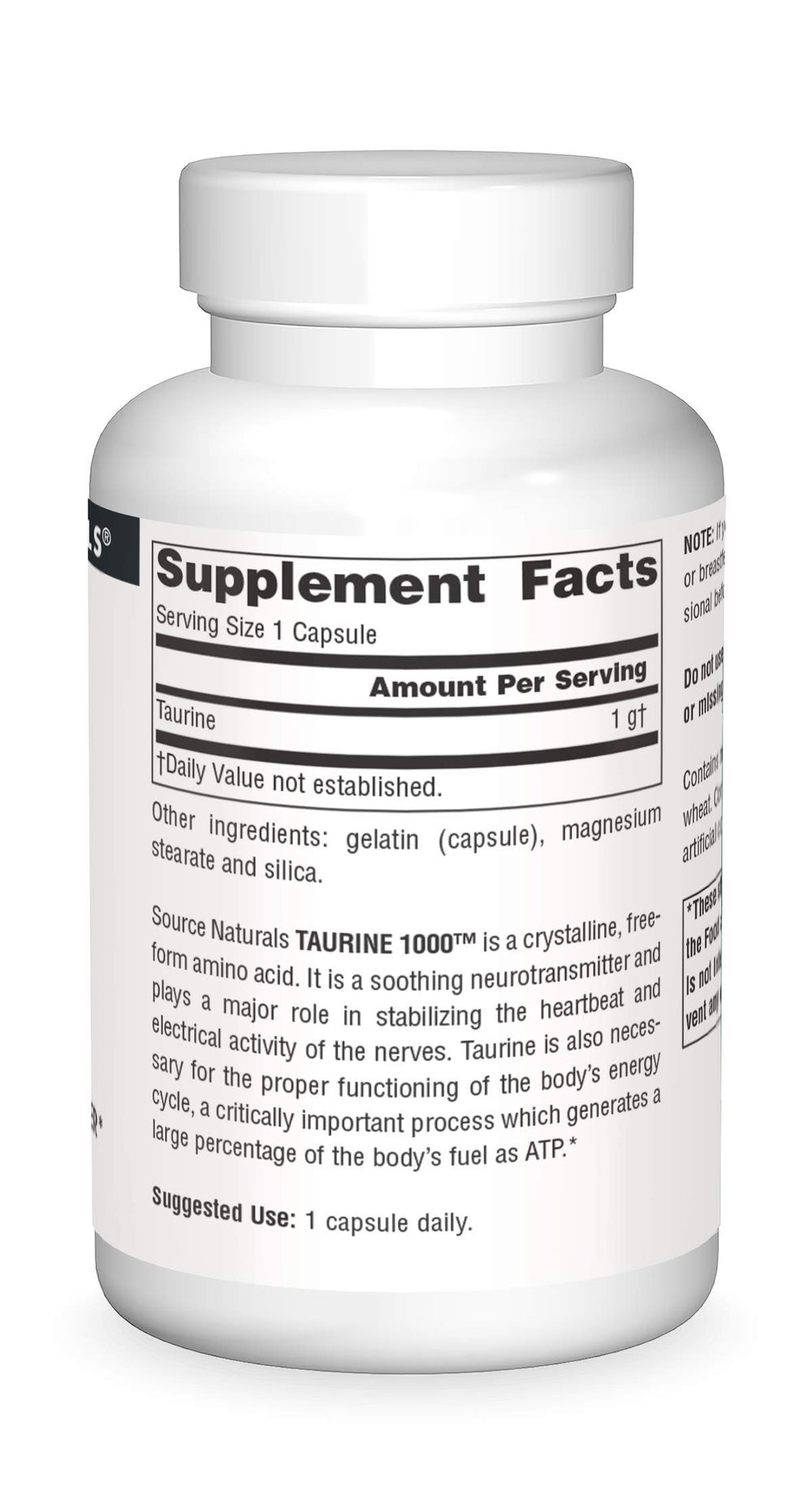 60 capsules per bottle of Taurine 1000