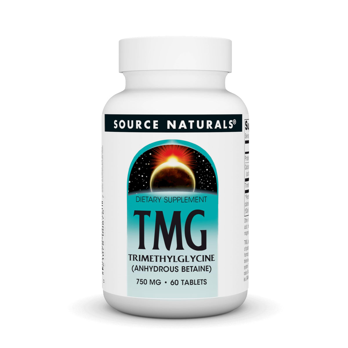 Source Naturals TMG 750mg bottle label