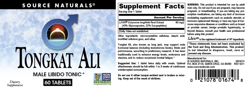 USA-manufactured Tongkat Ali bottle with cGMP label signals trusted production standards.