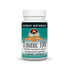 Front view of Source Naturals Turmeric 1000mg bottle