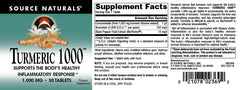 Source Naturals Turmeric 1000mg label close-up