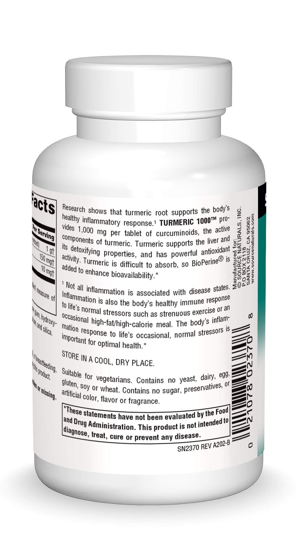 Source Naturals Turmeric 1000 bottle with label