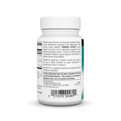 Product label showing 95% curcumin standardized extract