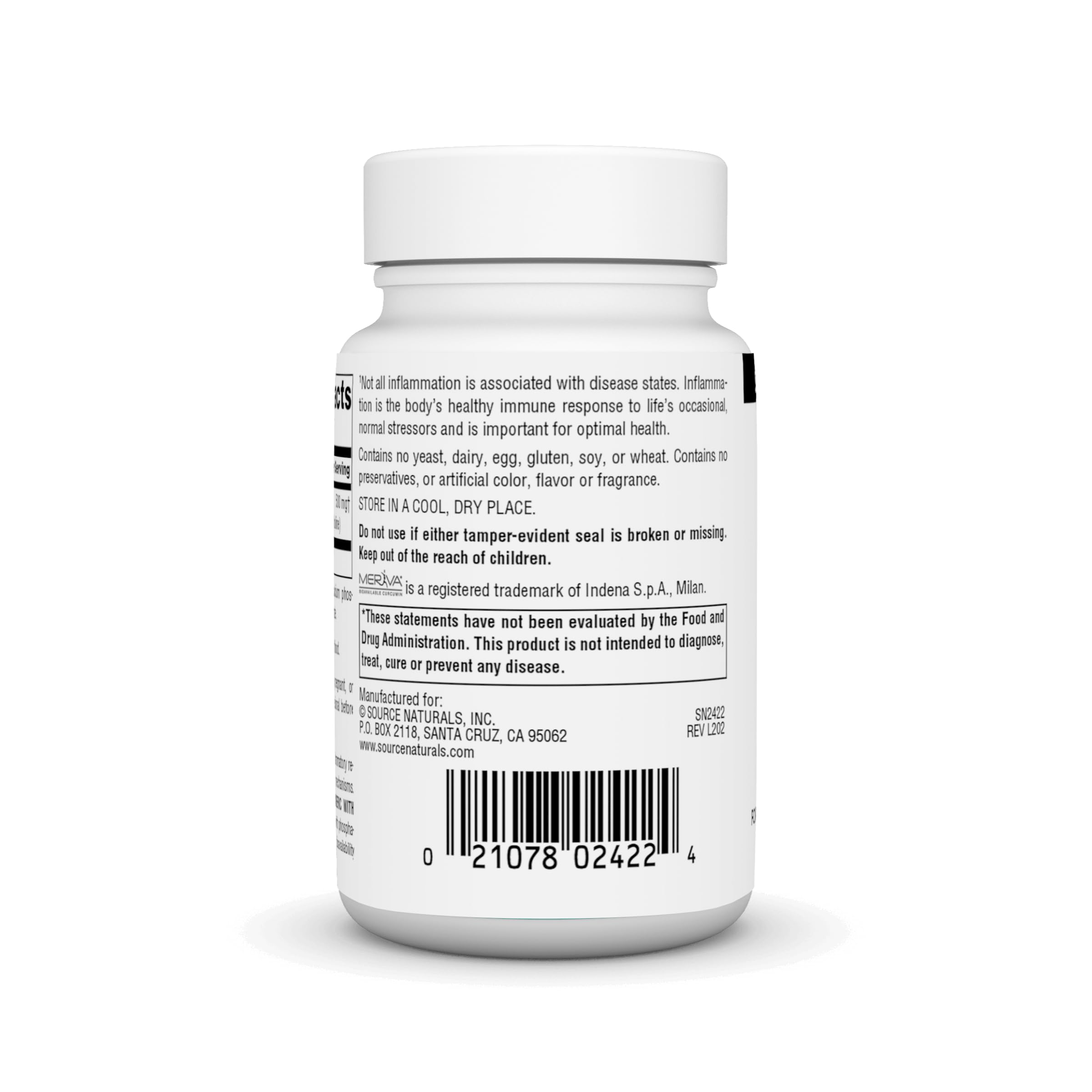 Turmeric Meriva 500mg capsules on white background