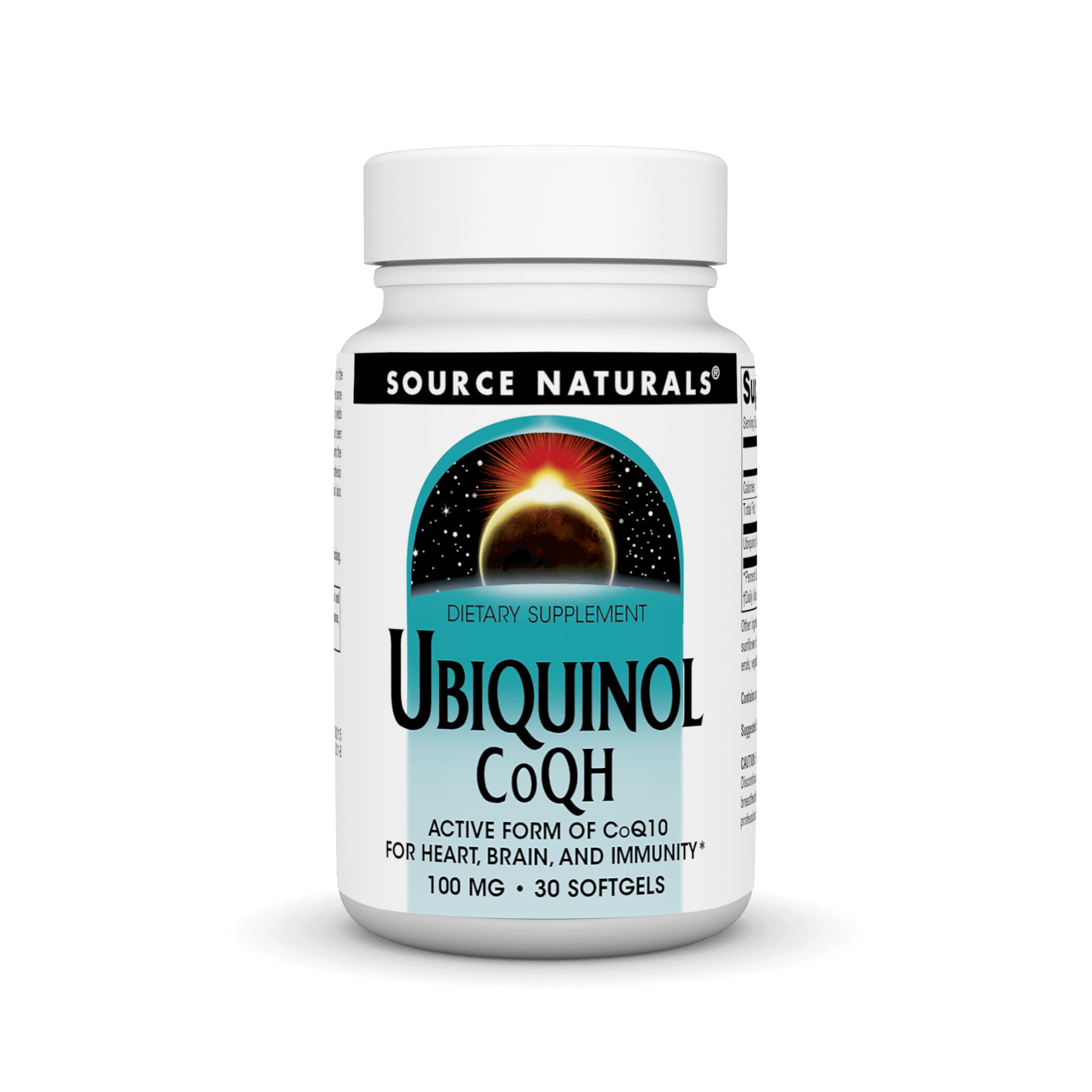Source Naturals Ubiquinol CoQH 100 mg bottle label