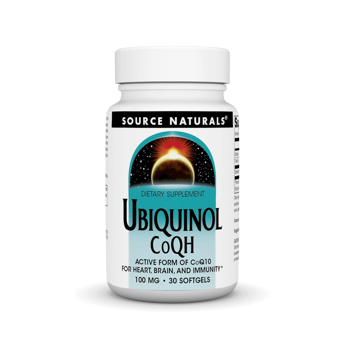 Source Naturals Ubiquinol CoQH 100 mg bottle label