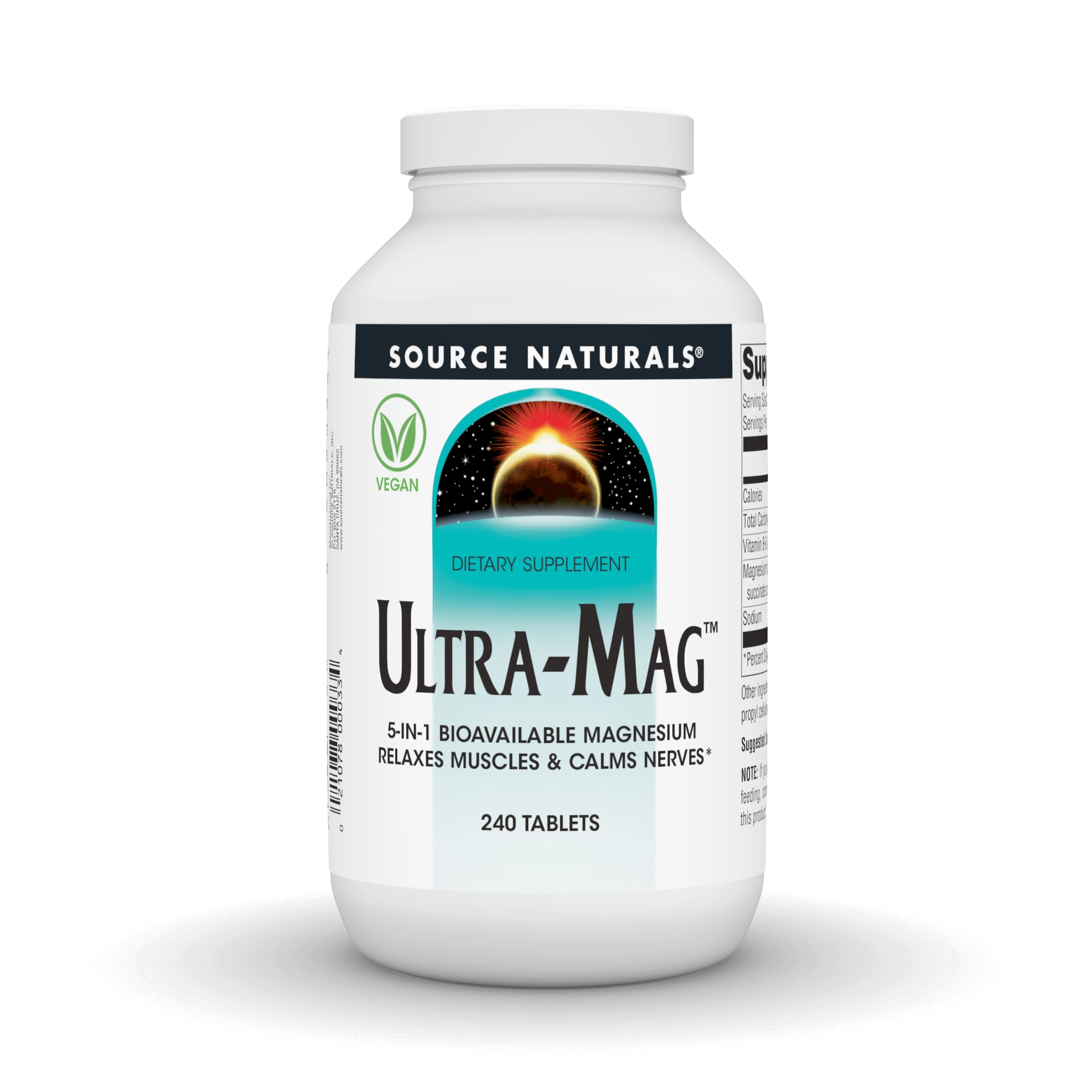 Bottle of Source Naturals Ultra-Mag 240 tablets
