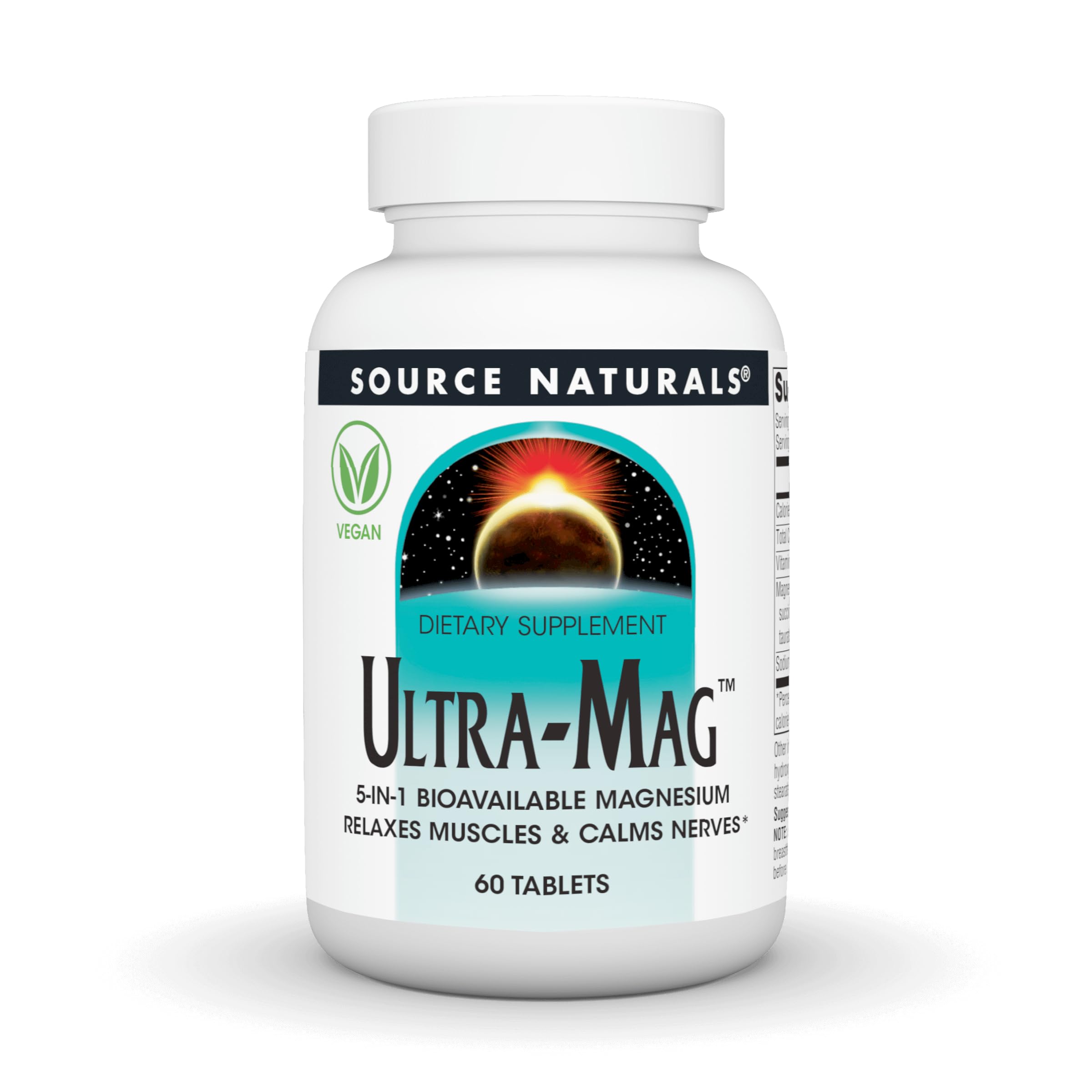 Bottle of Source Naturals Ultra-Mag 60 vegan tablets