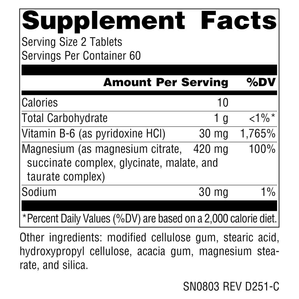 Vitamin B-6 included in the Ultra-Mag formula