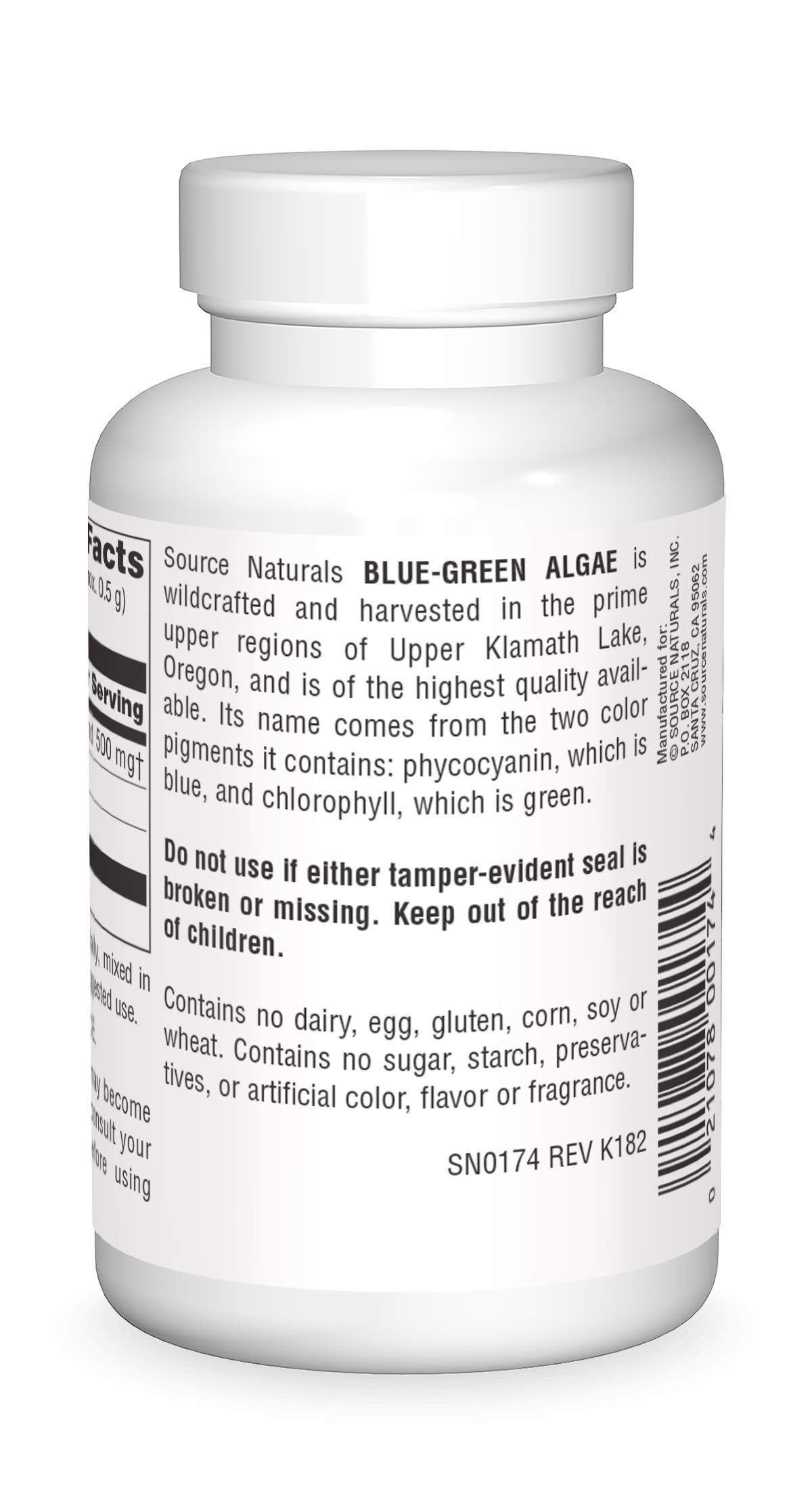 Source Naturals upper Klamath Lake image emphasizes wildcrafted origin and pure ingredients.