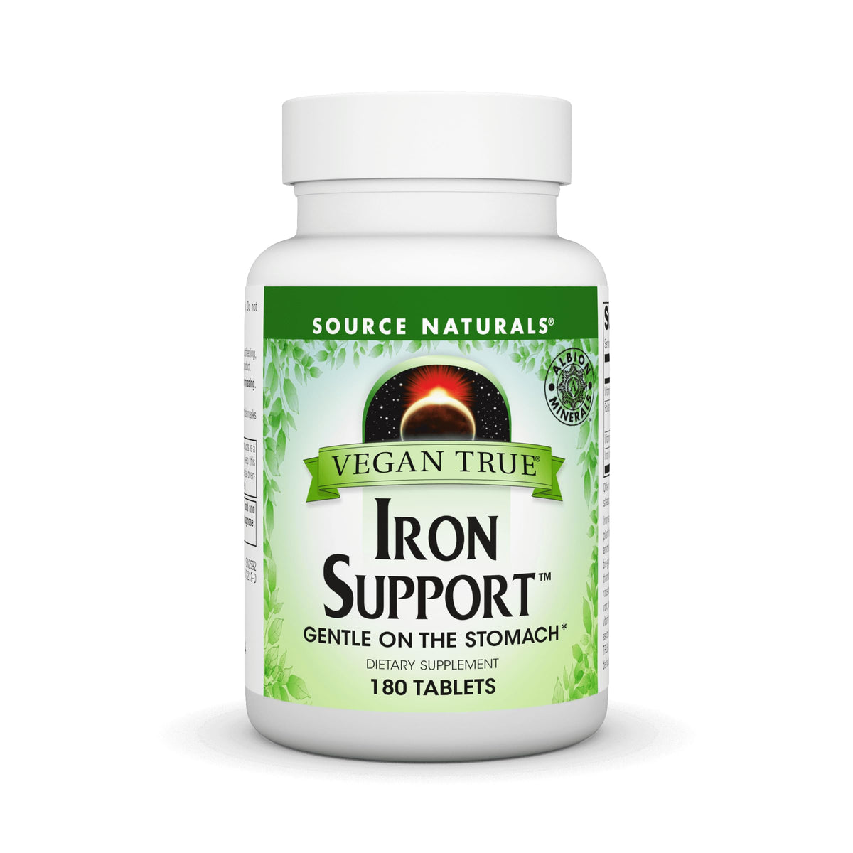 Source Naturals Vegan True Iron Support bottle with 180 tablets