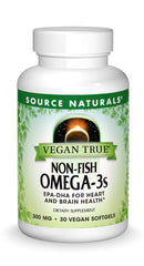 Source Naturals Vegan True Omega-3s bottle label close-up