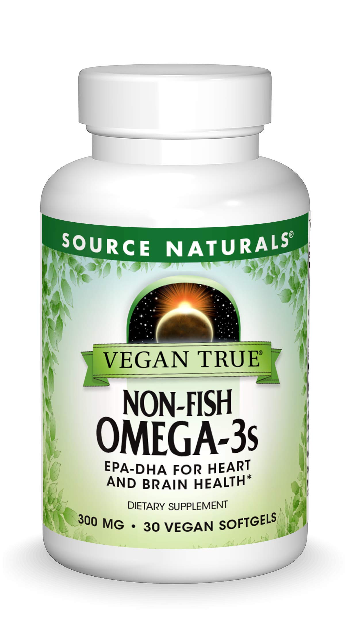 Front view of Source Naturals Vegan True Omega-3s bottle