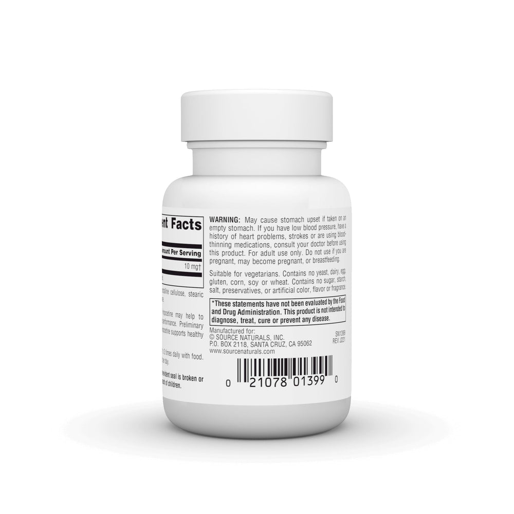 Source Naturals Vinpocetine label with dosage information