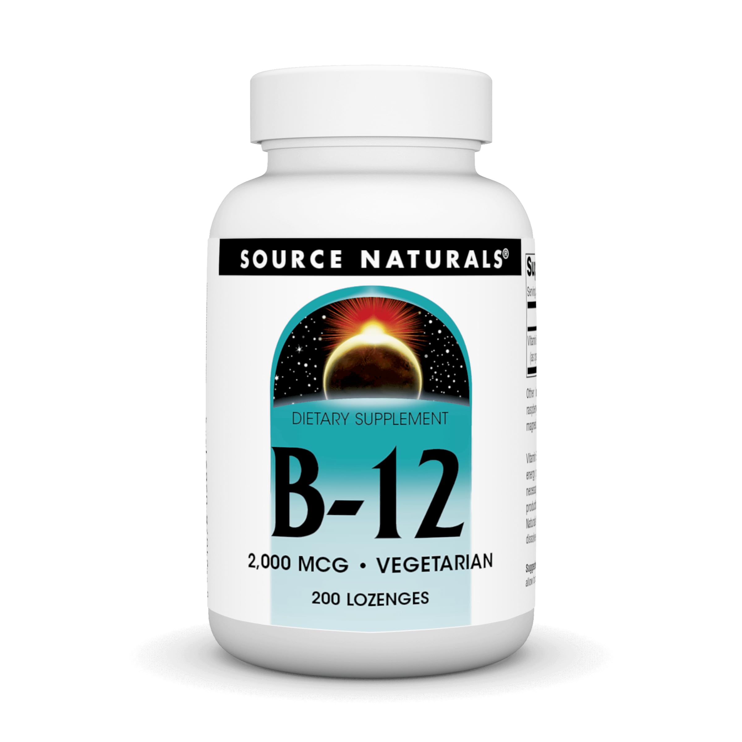 Source Naturals Vitamin B-12 2000 mcg vegetarian lozenges bottle