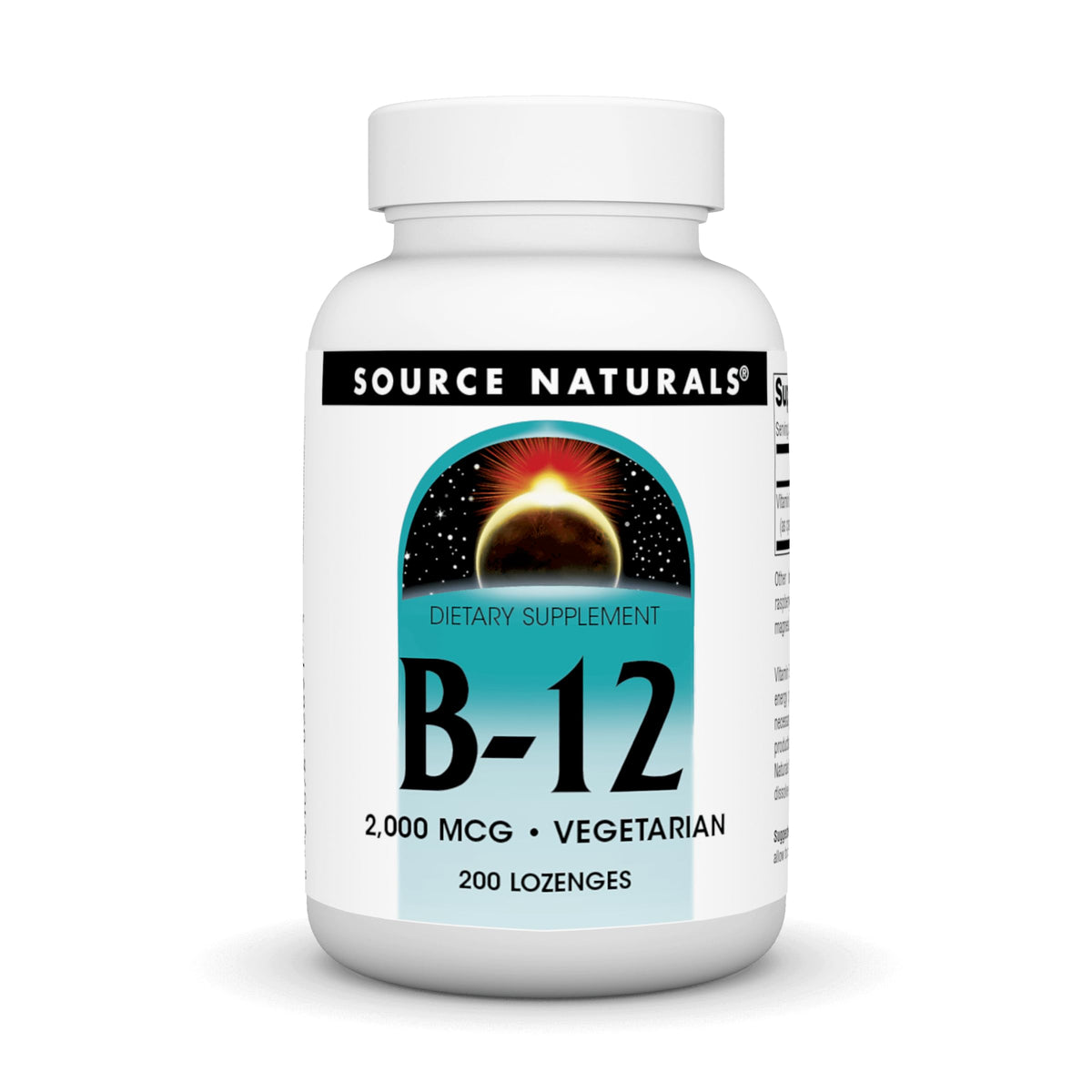 Source Naturals Vitamin B-12 2000 mcg vegetarian lozenges bottle