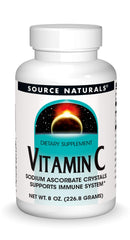 Bottle label for Source Naturals Vitamin C Sodium Ascorbate Crystals 8 oz