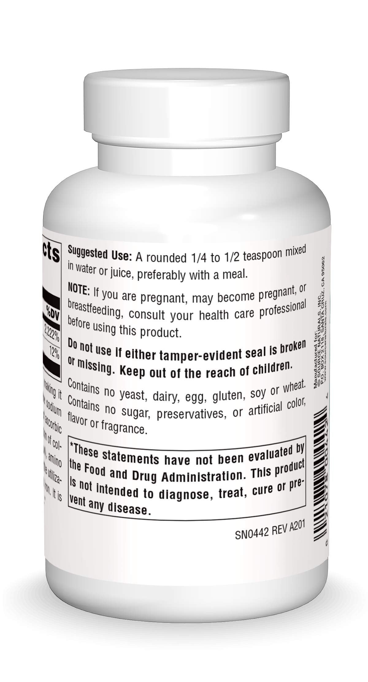Close-up of sodium ascorbate crystals
