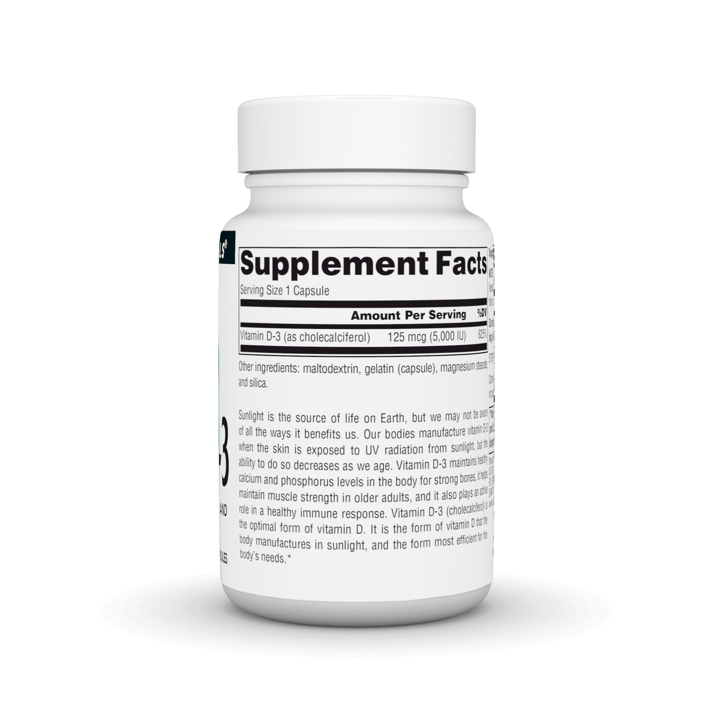 Close-up of Vitamin D-3 capsules