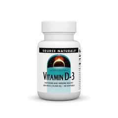 Bottle of Source Naturals Vitamin D-3 10,000 IU, 60 softgels