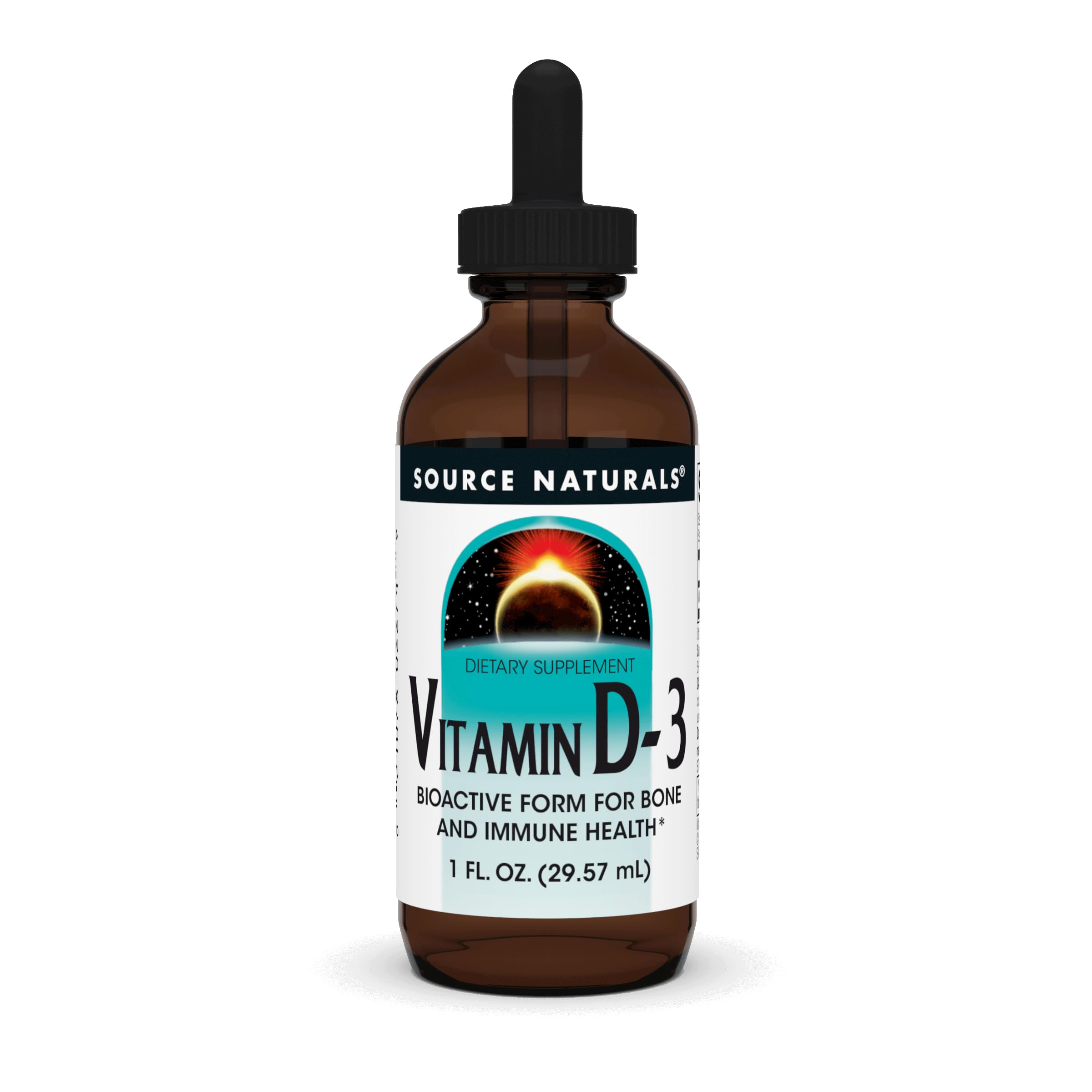 Source Naturals Vitamin D-3 Liquid Drops 2000 IU bottle with dropper