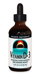 Bottle of Source Naturals Vitamin D-3 Liquid Drops 2000 IU, 4 fl oz