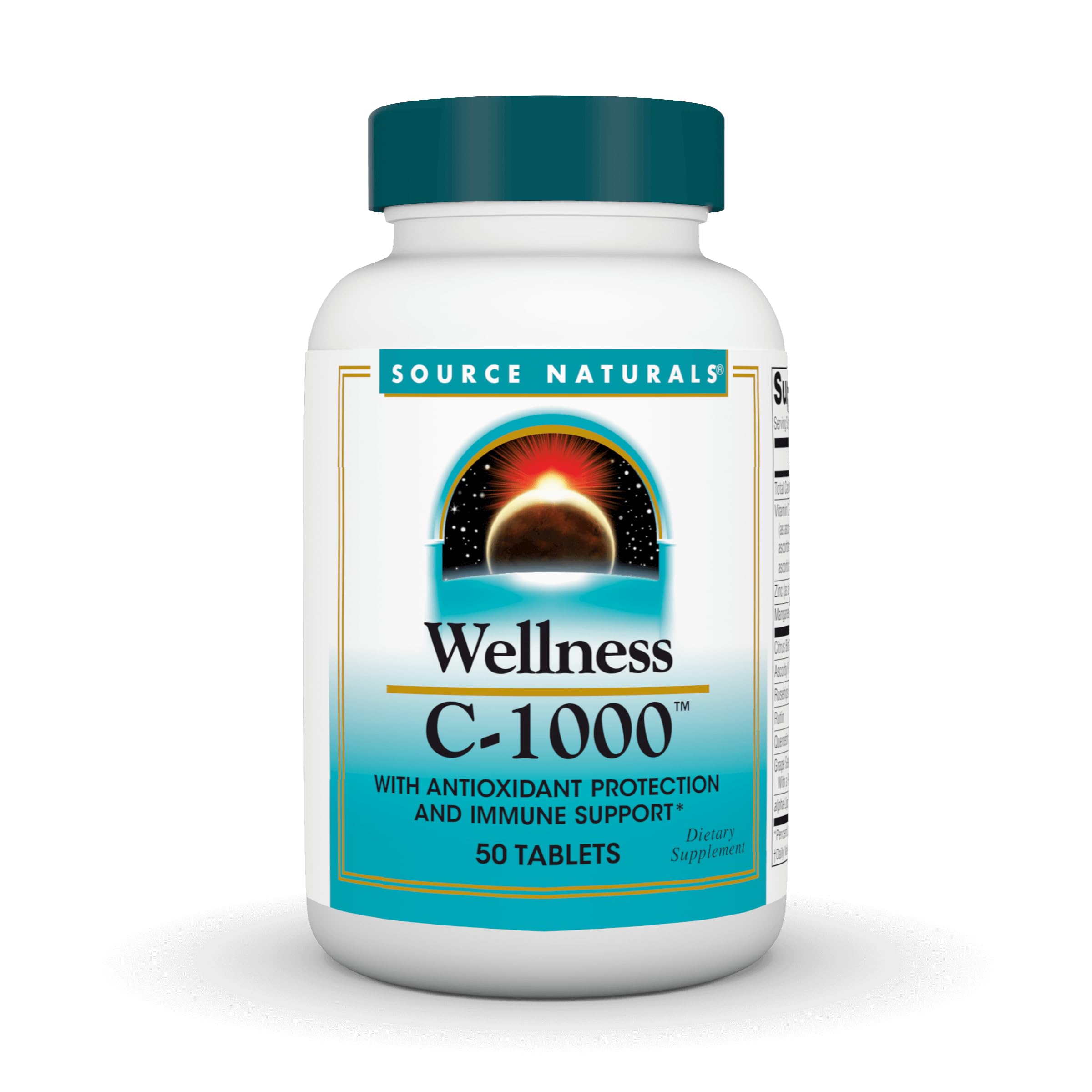 Bottle of Source Naturals Wellness C-1000 with 50 tablets