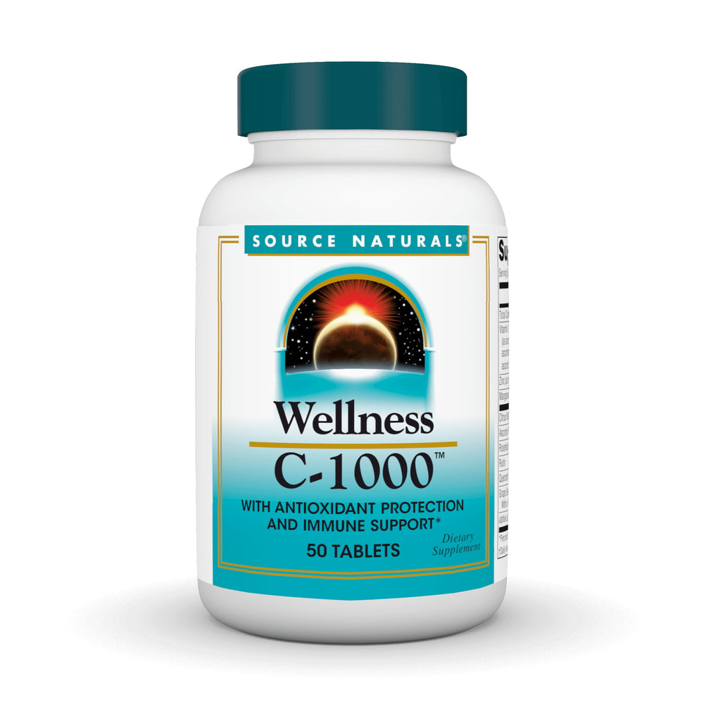 Bottle of Source Naturals Wellness C-1000 with 50 tablets