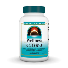 Bottle of Source Naturals Wellness C-1000 with 50 tablets