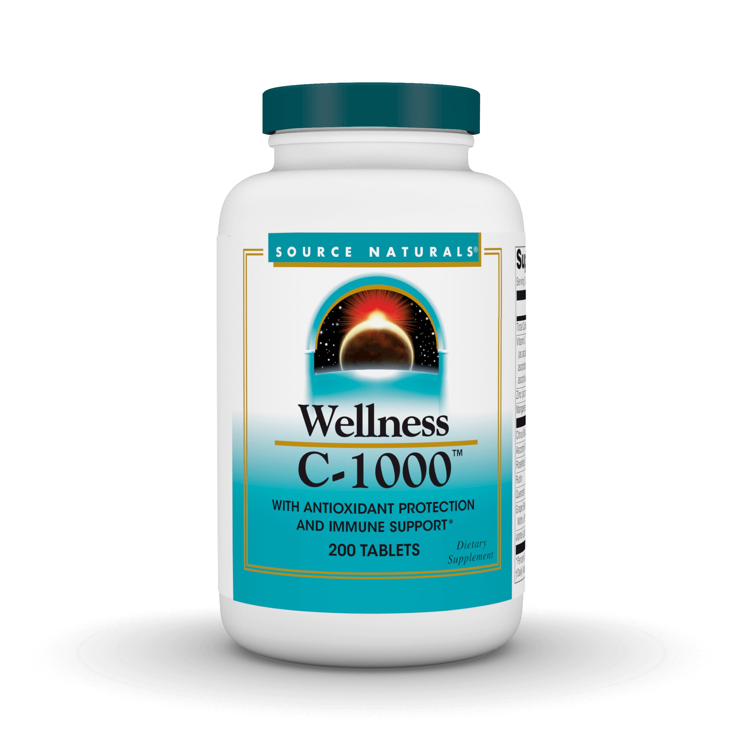 Front view of Source Naturals Wellness C-1000 bottle