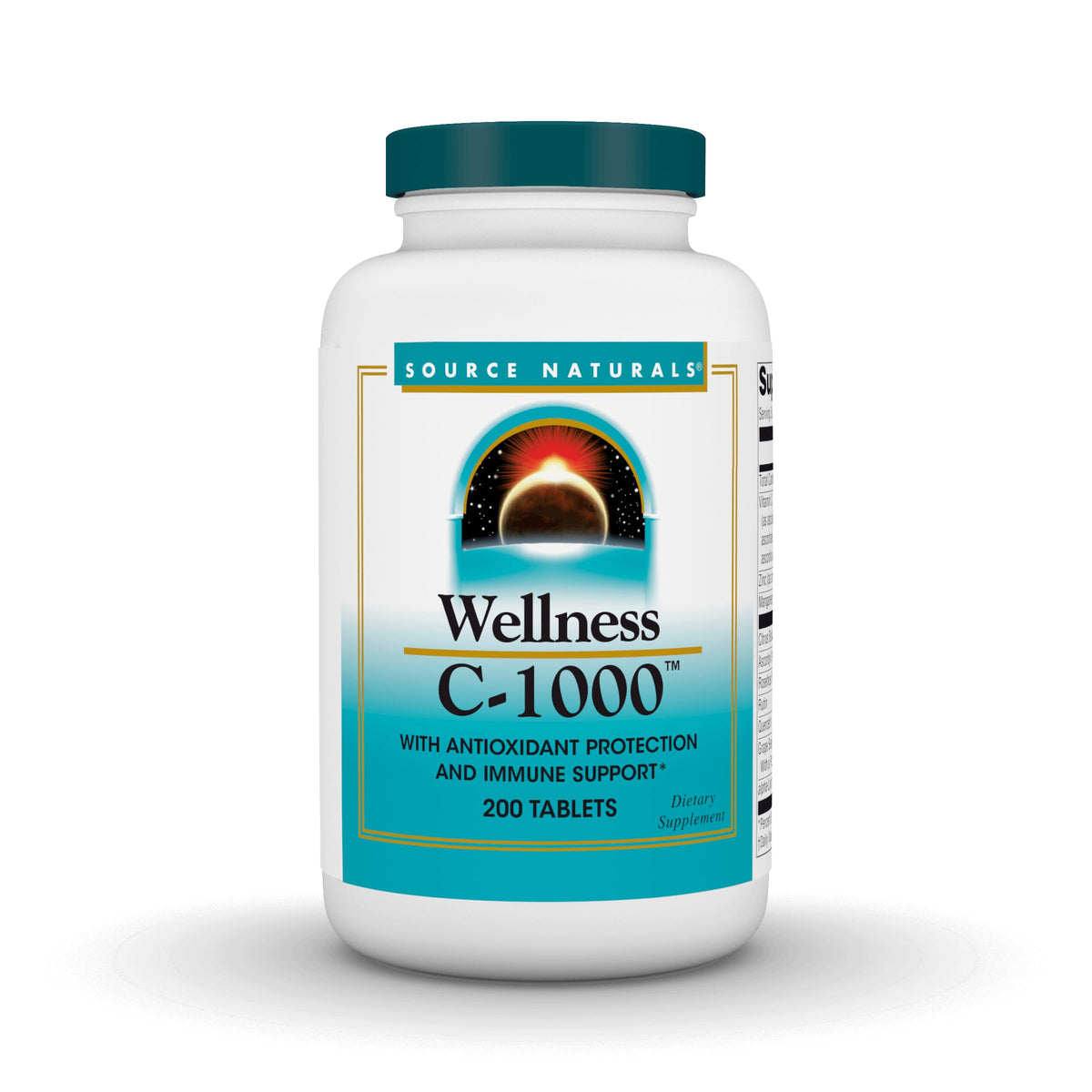 Front view of Source Naturals Wellness C-1000 bottle