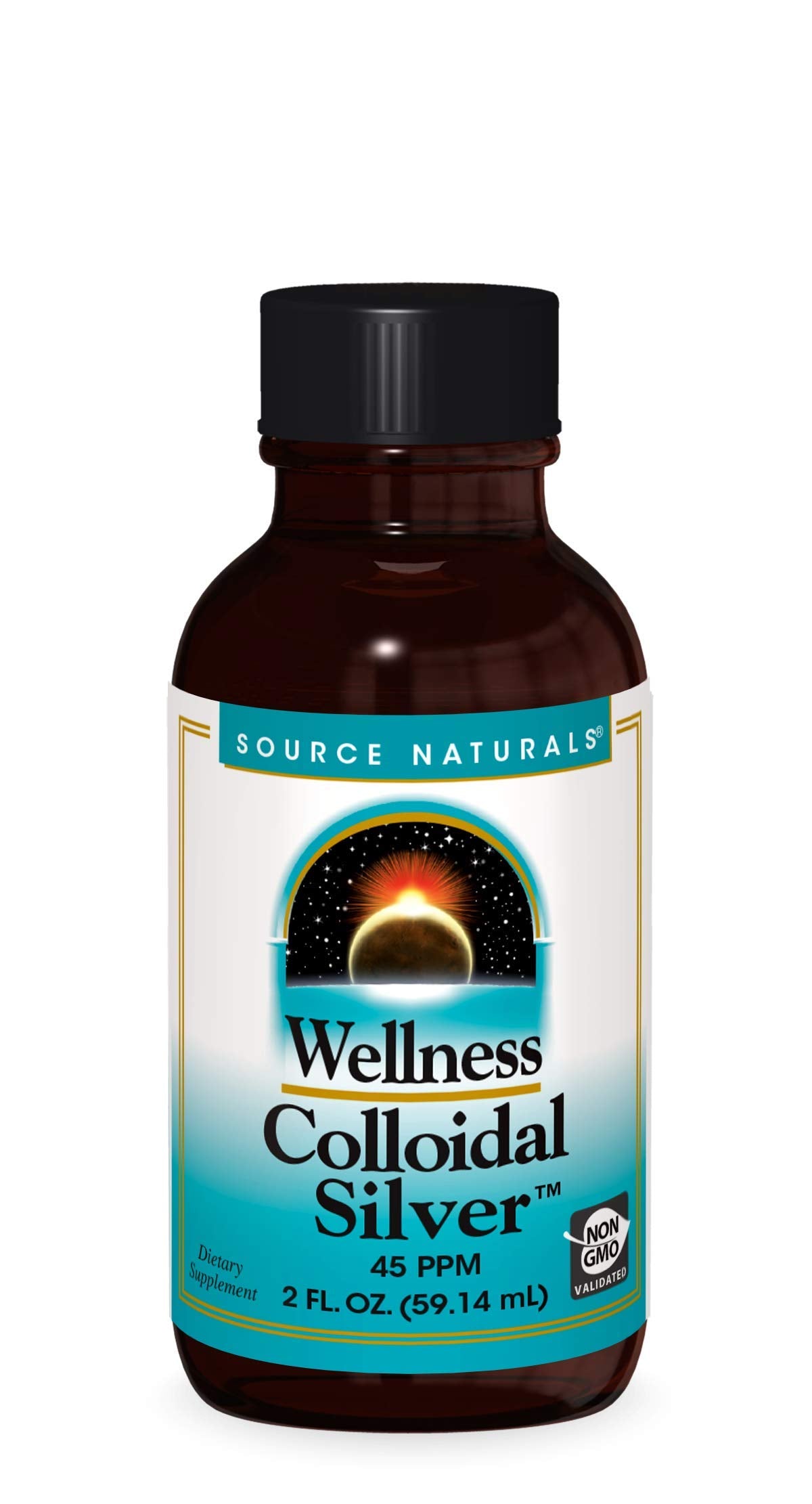 Bottle of Source Naturals Wellness Colloidal Silver 45 ppm - 2 fl oz (hero image)