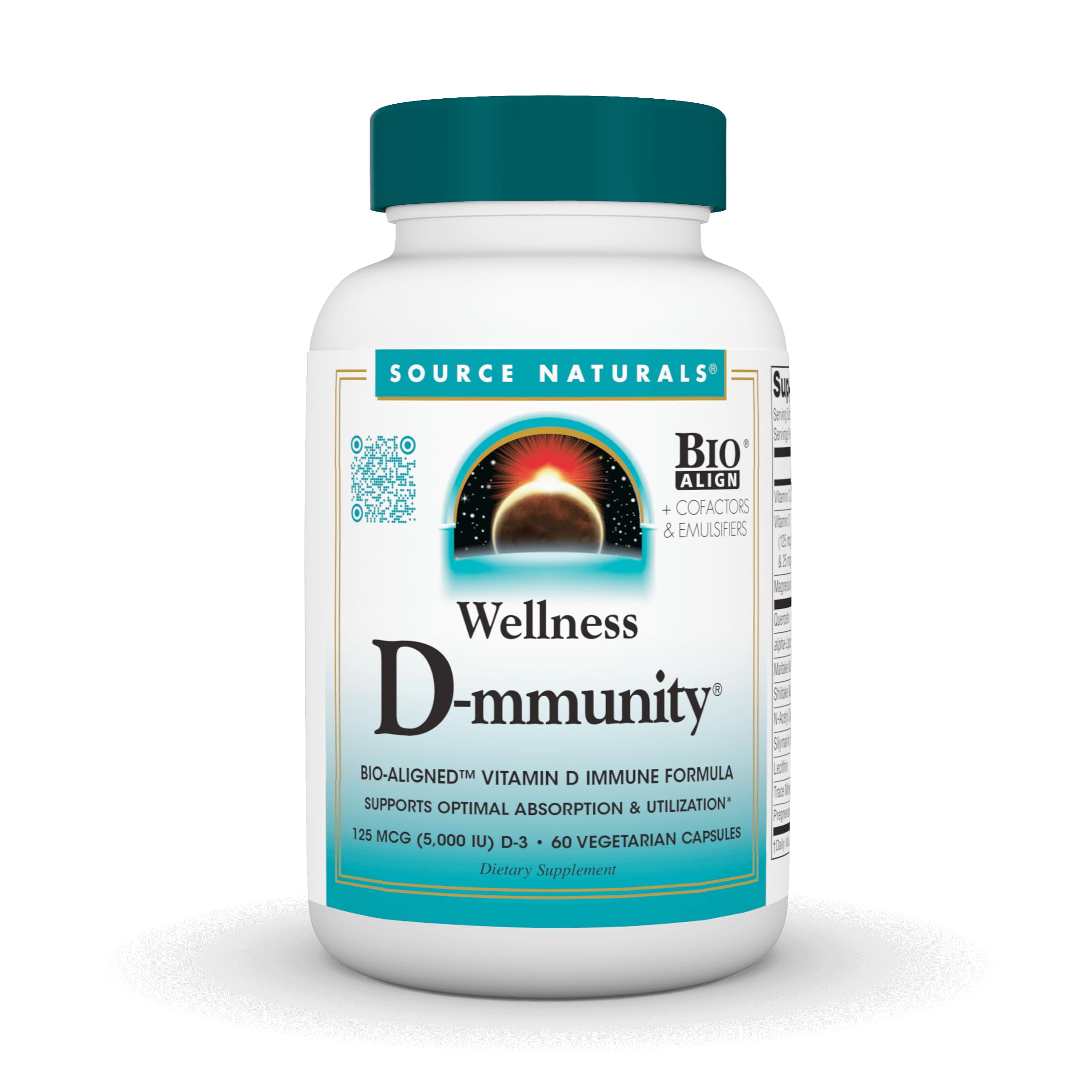 Hero image: Source Naturals Wellness D-mmunity bottle with 60 vegetarian capsules