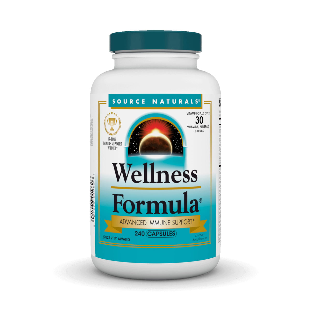Bottle of Source Naturals Wellness Formula Herbal Defense Complex 240 capsules