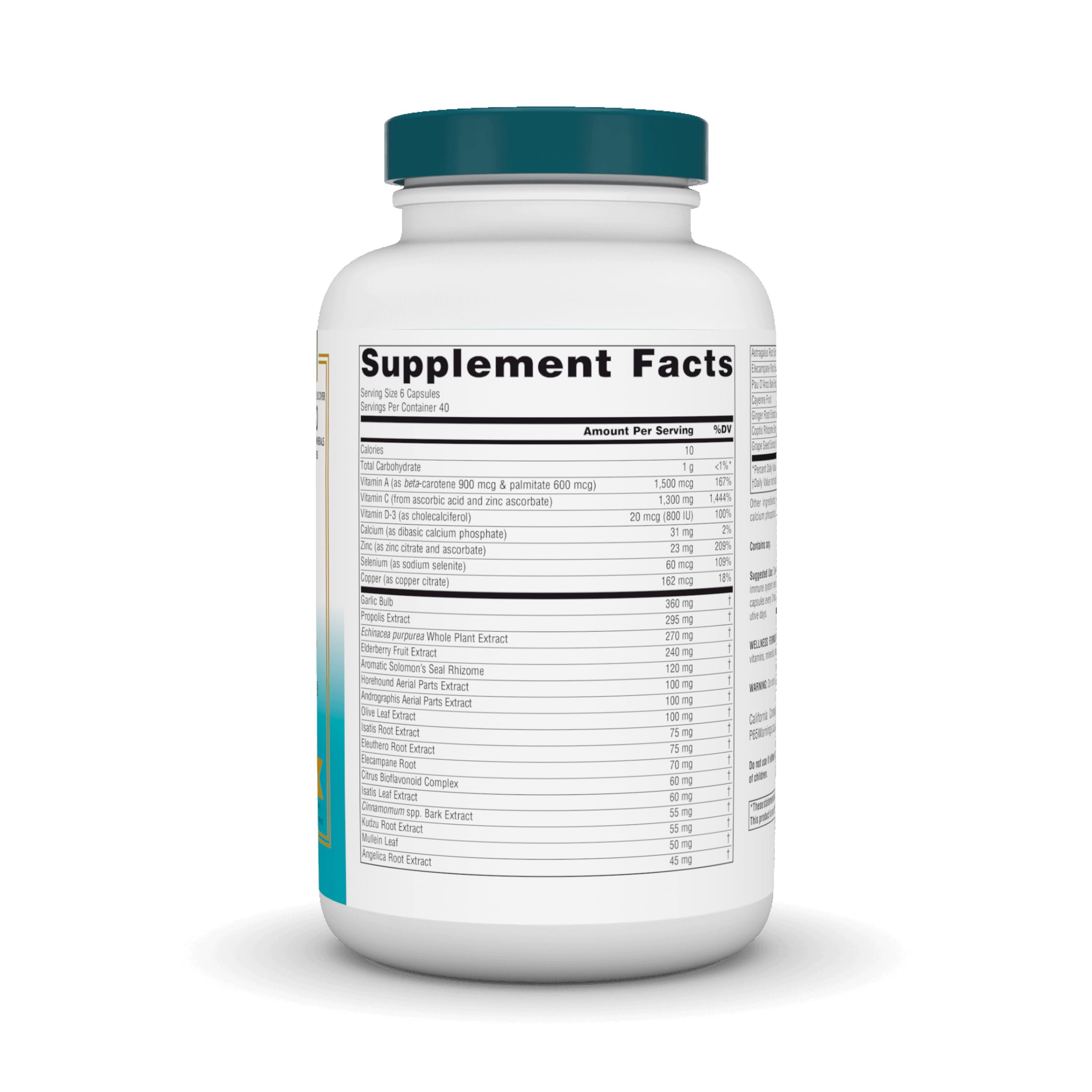 Wellness Formula label close-up showing ingredients