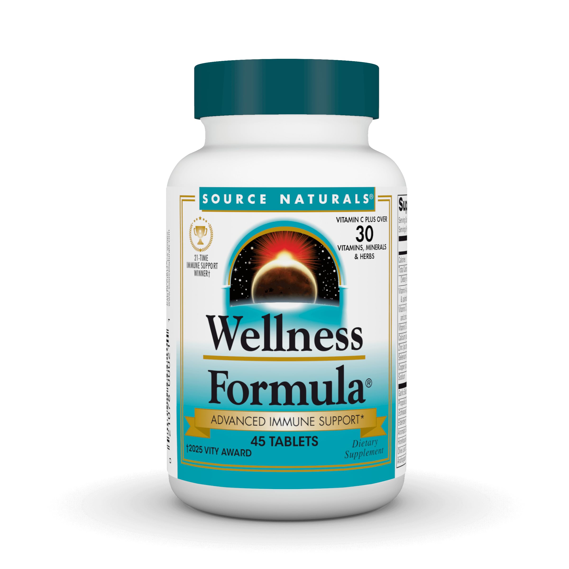 Bottle of Source Naturals Wellness Formula with label visible