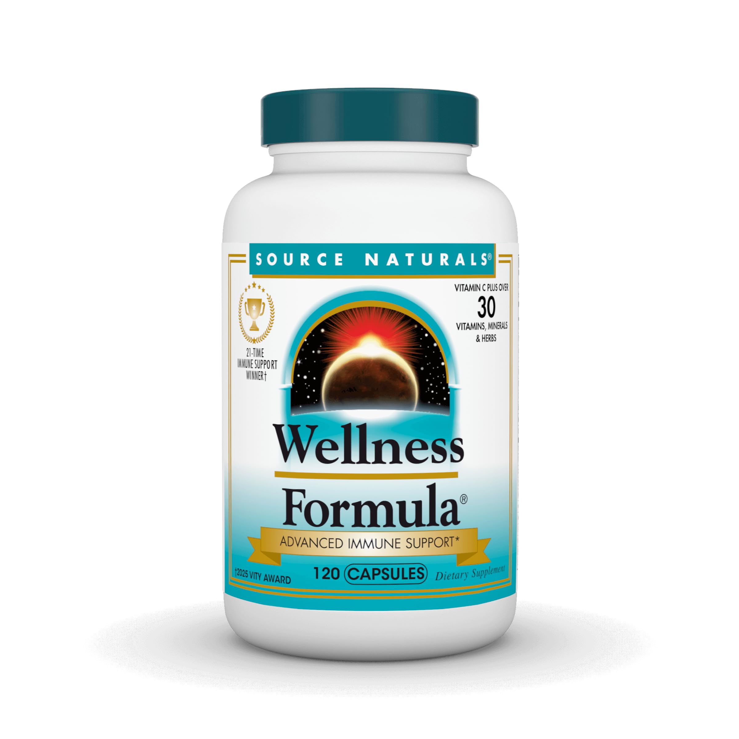 Bottle of Source Naturals Wellness Formula Immune Support 120 Capsules