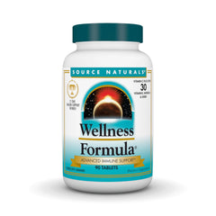 Bottle of Source Naturals Wellness Formula 90-tablet front view