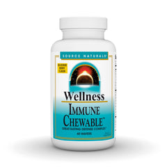 Front view of Source Naturals Wellness Immune Chewable bottle, 60 wafers