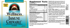 Label artwork for Source Naturals Wellness Immune Chewable Defense Complex