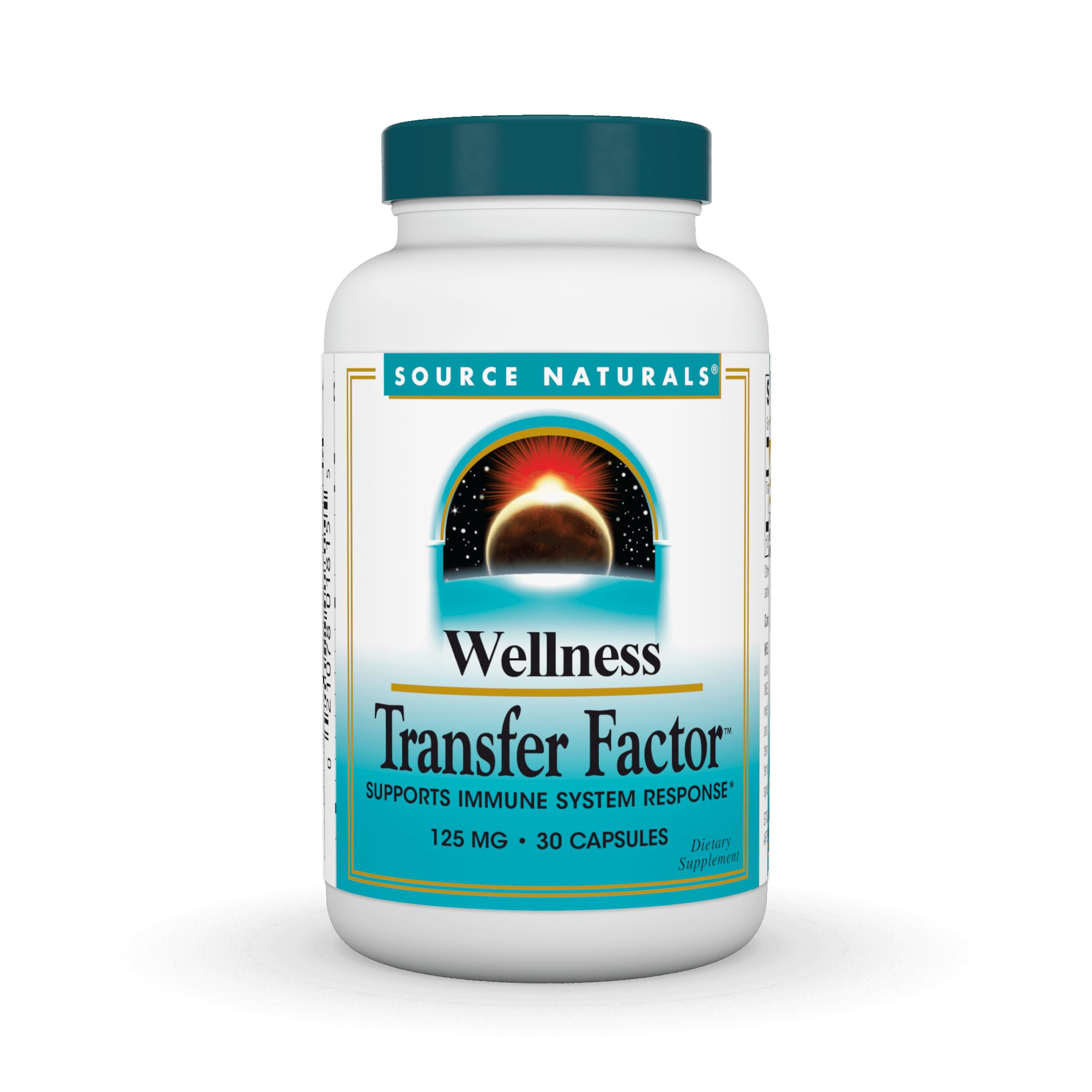Bottle of Source Naturals Wellness Transfer Factor 125 mg - 30 capsules front view