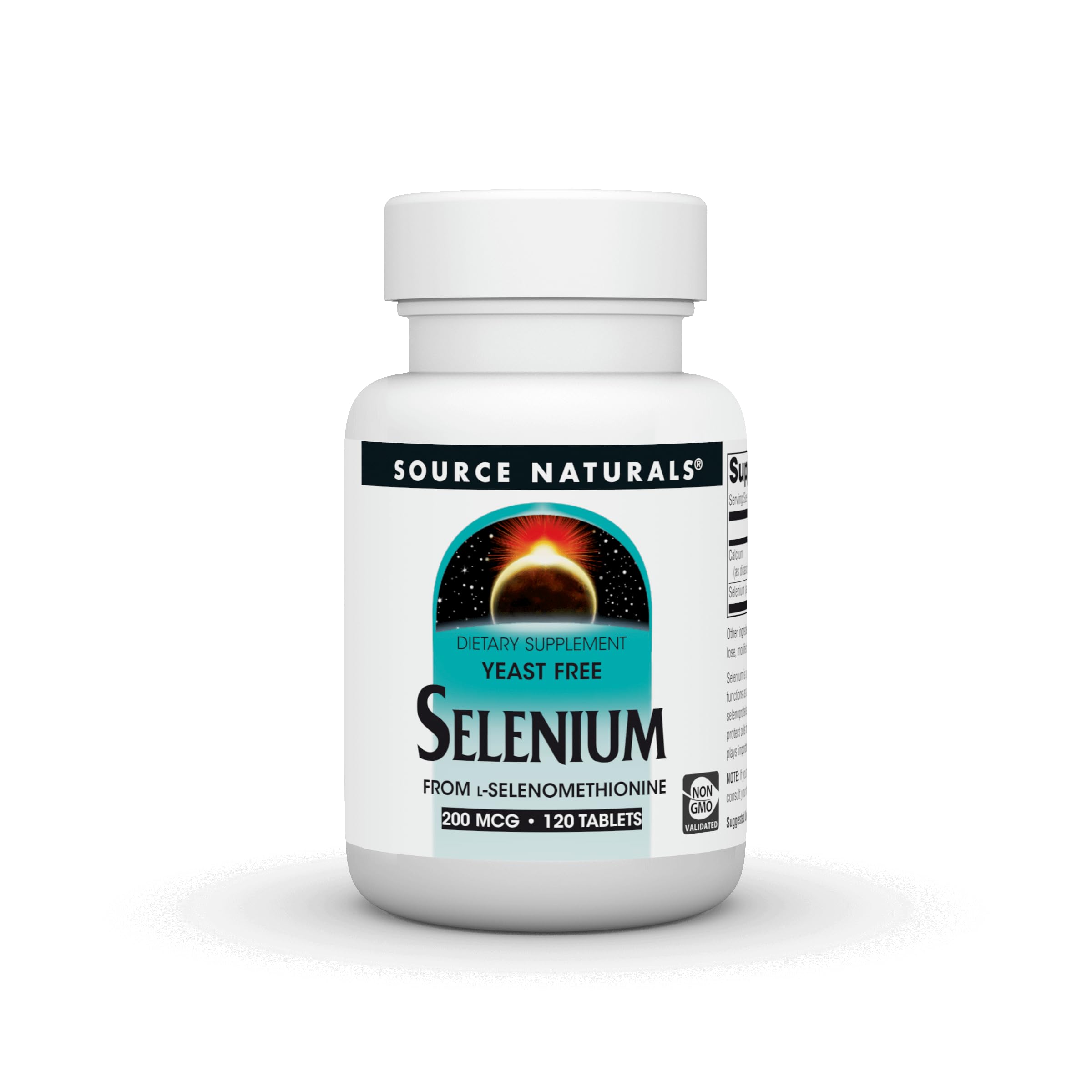 Bottle of Source Naturals Yeast Free Selenium 200 mcg 120 tablets