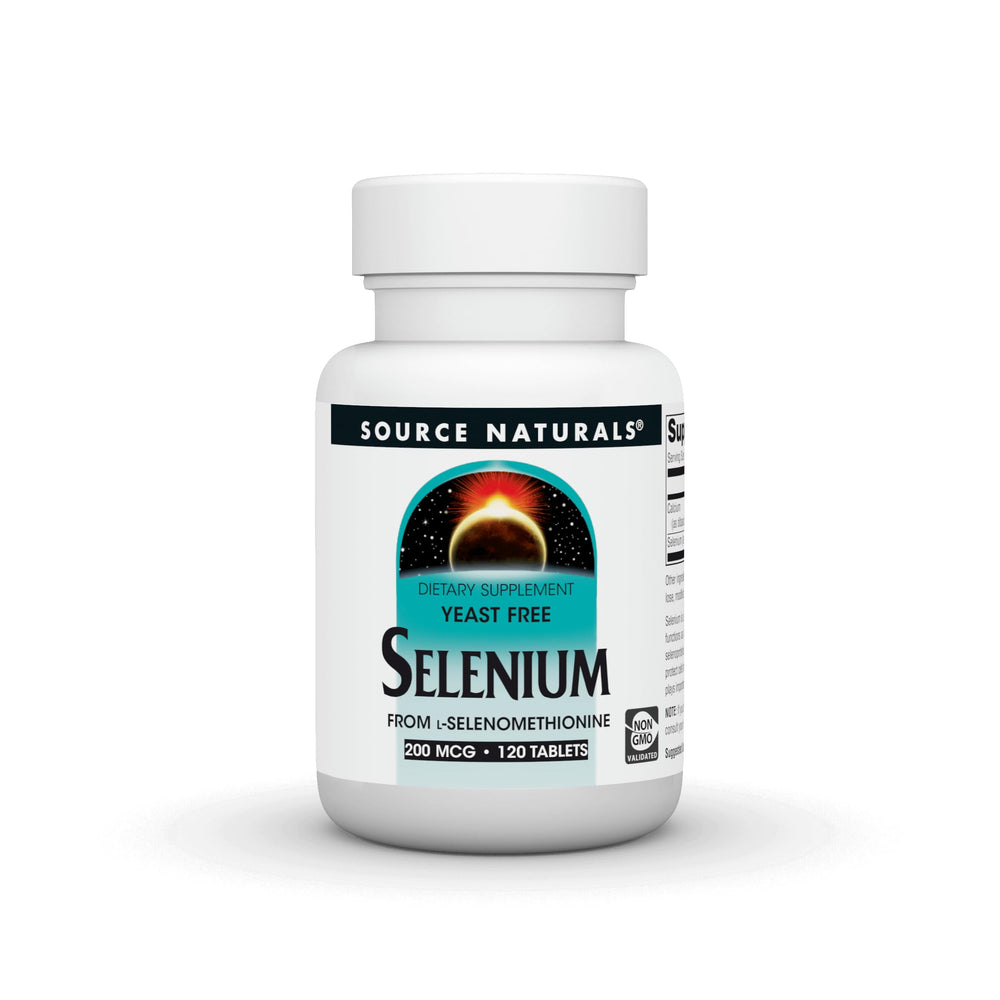 Bottle of Source Naturals Yeast Free Selenium 200 mcg 120 tablets