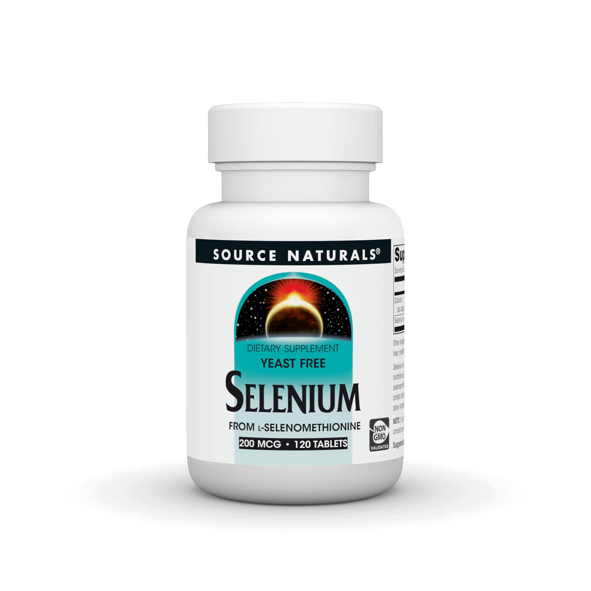 Bottle of Source Naturals Yeast Free Selenium 200 mcg 120 tablets