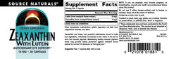 Front packaging view of Source Naturals Zeaxanthin with Lutein
