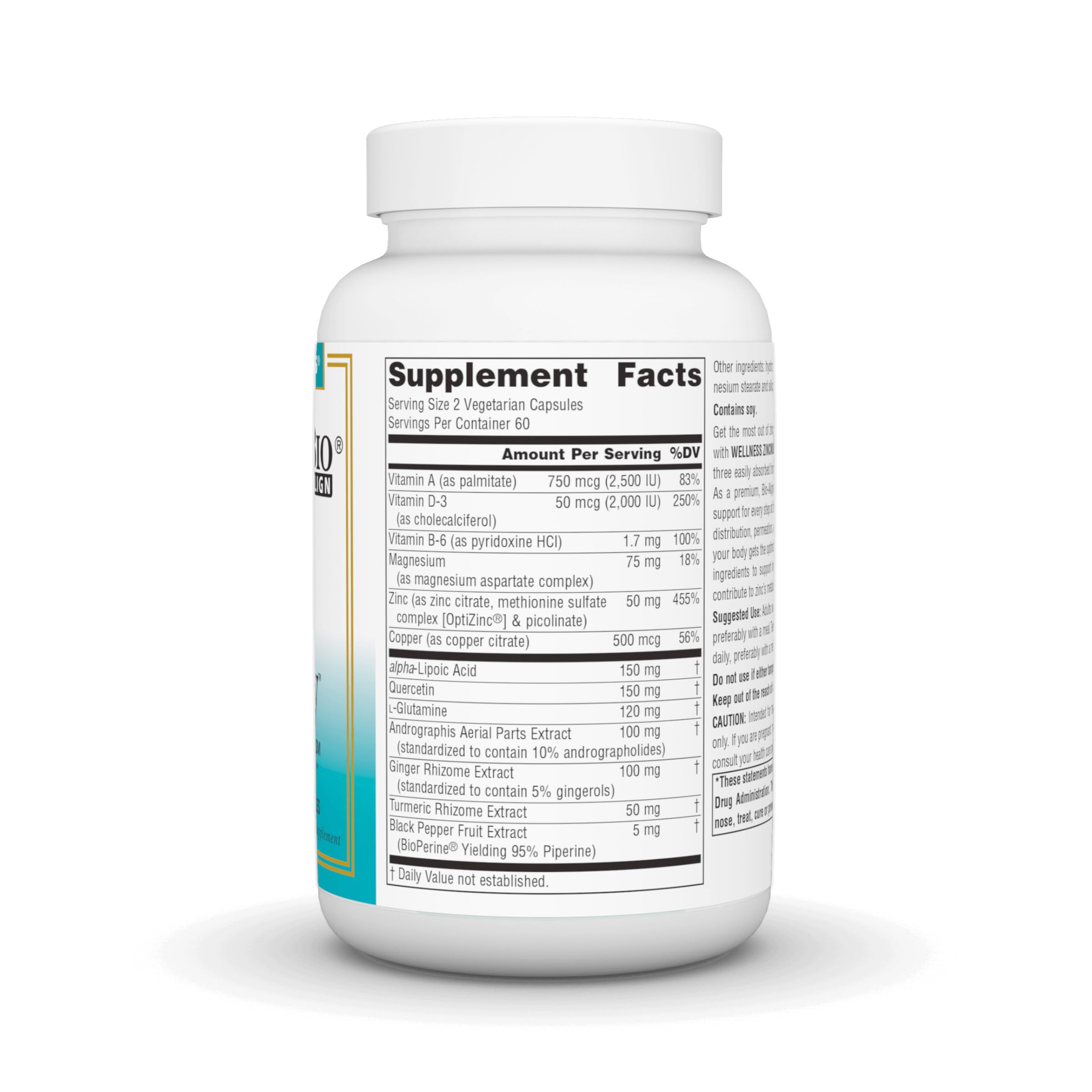 Close-up of ZincMunity bottle label